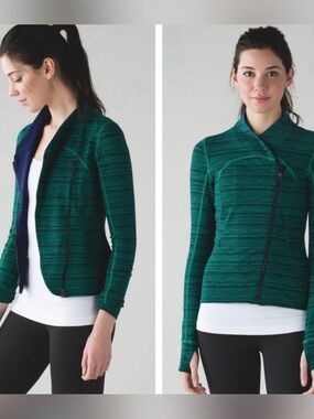 Lululemon Precision Jacket Cyber Jungle Hero Blue Size 2